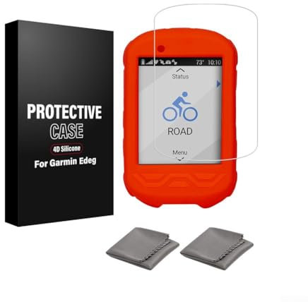 Silikon Schutzhülle für Fahrrad Stoppuhr HD Panzerfolie Kratzfeste Hülle (830 Rot)