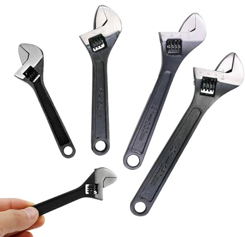 4'' Mini Adjustable Spanner, Compact Adjustable Wrench for Mechanical, Car, and Bike Repairs, Portable Hand Wrench Tool, Lightweight and Durable Small Adjustable Spanner (4''+6''+8''+10'' Spanner)
