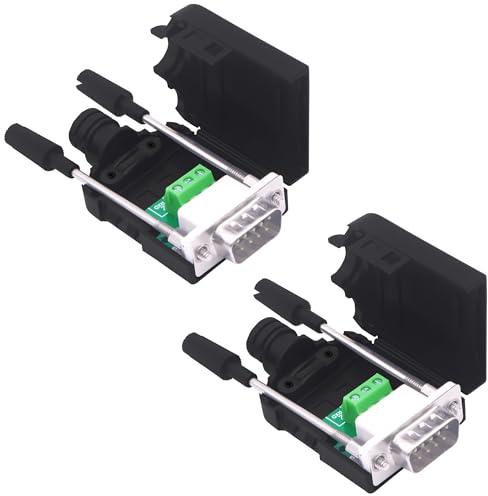 YARCHONN DB9 lötfreier 9-Pin Steckverbinder, RS232 D-SUB Breakout Adapter | DB9 Serial Breakout Board Terminal, RXD TXD GND 235 Adapterblock mit Gehäuse - 2 Stück