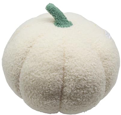 Horuili Kürbis-Kissen, Halloween Plüsch Kissen, Kürbis Deko, Erntedankfest Überwurfkissen, Wohnzimmer Schlafzimmer Sofa Bett Dekoration, Herbst Bauernhof Dekoration, 30cm (weiß)