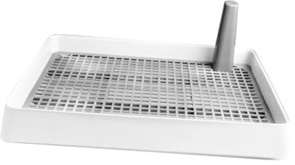 HANABASS Thickened Plastic Puppy Urine Tray with High Sides Dog Training Tray for Small Breeds Easy-clean Hygienic Pet Toilet Design Nordic White