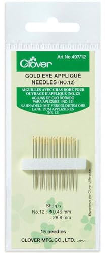 Clover Gold Eye Applique Needles No. 12