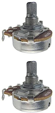 FLEOR 2pcs Full Size B250K Linear Taper Potentiometer Guitar Tone Volume Control Pots with Bayonet L15mm Short Knurled Split Shaft