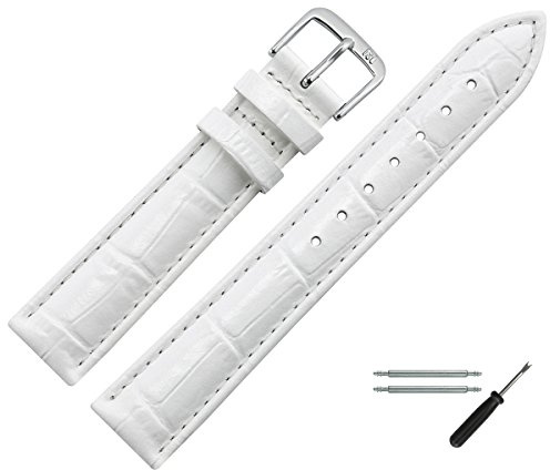 MARBURGER Uhrenarmband 14mm Damen Leder Alligator Prägung - Werkzeug Montage Set 14314