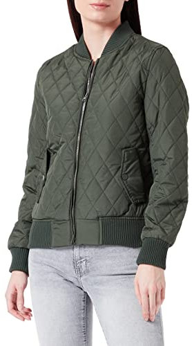 Urban Classics Damen Diamond Quilt Nylon Jacke, Olive, XL