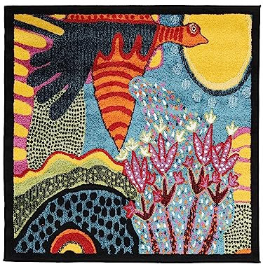 RugVista, Sun Rise, Teppich, Mittelflor Teppich, 120 x 120 cm, Quadratisch, Modern, Oeko-Tex Standard 100, Polypropylene, Flur, Schlafzimmer, Küche, Wohnzimmer, Schwarz/Grau, Schwarz