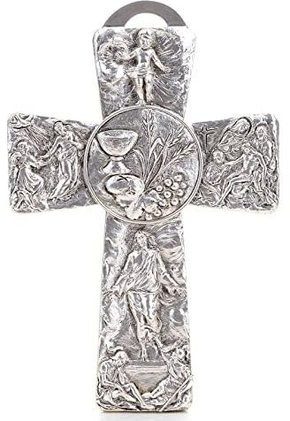 Holyart Kreuz mit Kelch und Brot aus Metall.