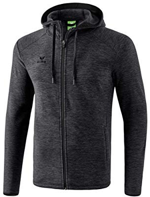 Erima Unisex Kinder Wärmende Fleecejacke (2061901), schwarz melange, 128