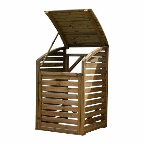 WALTONS Single Bin Store | Pressure Treated | Wooden Garden Compact Storage Shed Unit | Wheelie Bin Storage | 15 Year Anti Rot Guarantee | 3 x 3 3ft 3ft