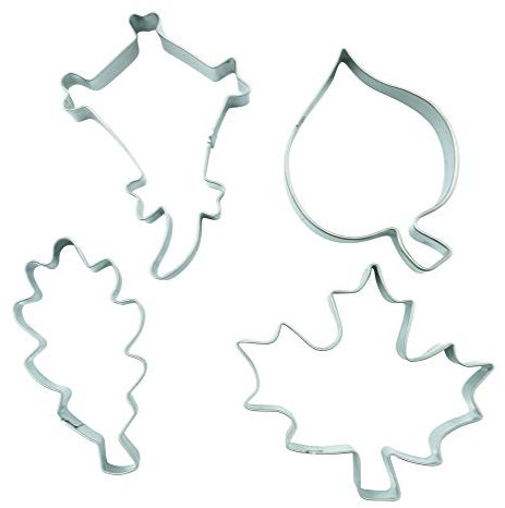4er Set Blätter Drachen Ahorn Eiche Linde Ausstecher Ausstechform Blatt Deko