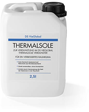 DS VieGlobal Thermalsole 2,5l | Zur einfachen Anwendung mit demDS VieGlobal Thermalsole Verdunster | Solegemisch basierend auf Thermalsole aus Norddeutschland | Direkt anwendbar