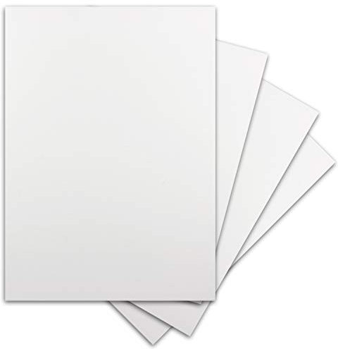 Glüxx-Agent 40 Blatt DIN-A5 Ton-Karton - 300 g/m² Bastel-Papier - 14,8 x 21 cm - Weiss - geprägte Leinen-Struktur - Tonzeichenpapier zum Basteln - Fotokarton