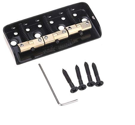 Wilkinson WTBS Short Telecaster Bridge Brücke Messing Kompensiert 3-Saitenreiter für Humbucker Tele Style oder Vintage E-Gitarre, Schwarz