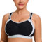 AGONVIN Damen Sport BH Starker Halt Große Brüste Acvive High Support Lauf Fitness Yoga Bra Schwarz 105B