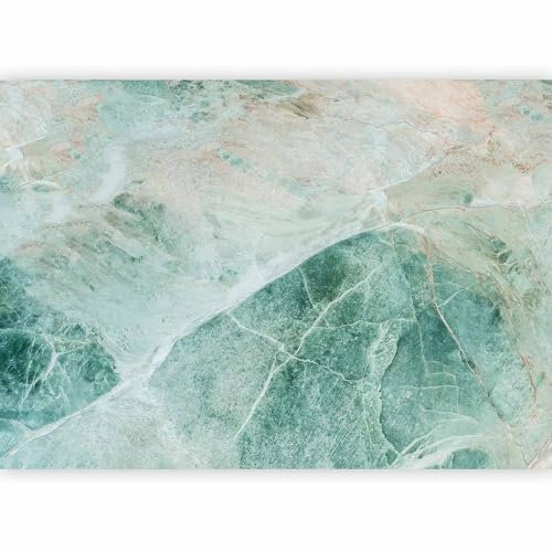 murando - Papier peint panoramique artistique 350x256 cm - Revêtement mural décoration salon - Design moderne - Vert turquoise gris - Fond de texture de marbre tendances pastel f-C-0455-a-a