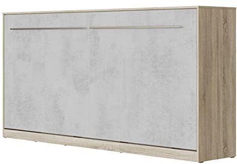 SMARTBett Schrankbett Standard 90x200 120x200 140x200 160x200 Bettschrank Wandbett Eiche Sonoma/Beton 90 Horizontal