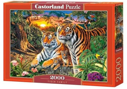 Puzzle 2000 pièces : Famille Tigres