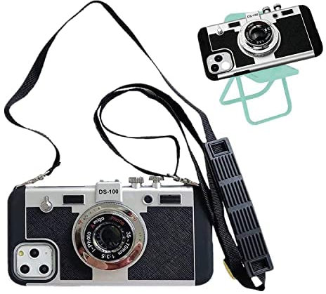 HMAMOR Emily's Pairs Phone Case, Vintage Camera Phone Case for iPhone 14 (Black, 14 Plus)
