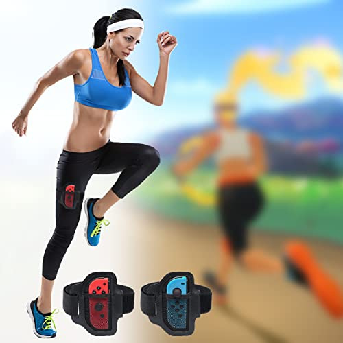 Beingurte kompatibel mit Nintendo Switch Sports und Ring Fit Adventure, 2 Stücke Leg Band für Switch Beingurt für Switch Sports Strap Kompatibel mit Switch Joy-Con Controller für Erwachsene