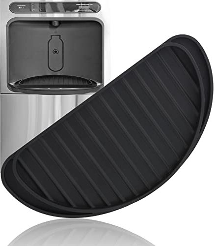 Refrigerator Drip Tray, Silicone Reusable Refrigerator Drip Catcher Water Catcher Anti Skidding Fridge Water Dispenser Tray Refrigerator Drip Tray Pad for Refrigerator Drip (Black)