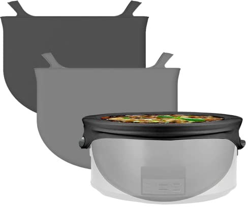 Slow Cookers, Silicone Slow Cooker Divider Reusable Slow Cooker Liners Fit 6 7 8 Quarts Leak-Proof Oval Round Pot Slow Cookers Bags 2 Pcs