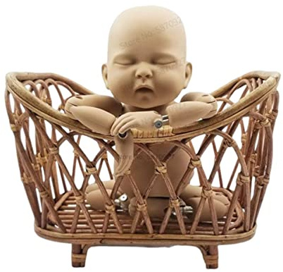 Neugeborene Fotografie Requisiten Retro Rattan Korb Stuhl Infant Foto Prop Baby Mädchen Junge Posiert Bett Kulissen Fotografie Zubehör-11