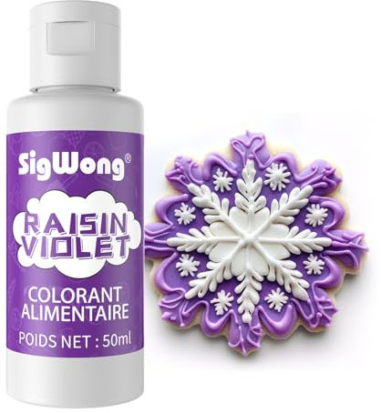 Colorant Alimentaire Liquide, 50ml Concentré Colorant Peinture Alimentaire Pour Gâteau, Cuisson, Décoration, Glaçage - Colorants Alimentaires Pour Biscuits - Raisin Violet