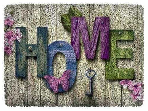 ROCKY&CHAO DIY Latch Hook Rug Kit for Kids & Adults - Cross Stitch Carpet Making Crochet Embroidery Needlework Crafts - Home Decor Project - 60X42CM - Home