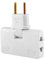 CABLEPELADO Adaptador Enchufe Plano de Toma de Pared, Enchufe múltiple, Adaptador de Enchufe con 3 Salidas, Enchufe Giratorio 180º, Enchufe Plano 3 Tomas, Enchufe Plano, 250 V Toma Tierra 10A, Blanco