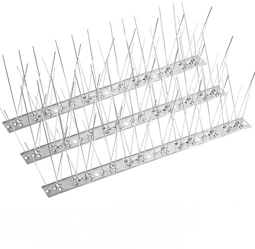 Bynccea Dissuasori per Piccioni, Spuntoni Anti Uccelli in Acciaio Inox 33cm per Pezzi per Tetto Recinzione Balcone Pre-Assemblato Anti Piccioni