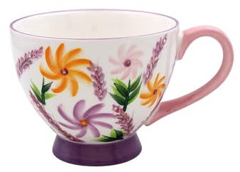 Lesser & Pavey Beautifully Designed Footed Mug | Footed Mugs for Tea & Coffee with Great British Designs | Sunflowers Coffee Mugs & Tea Cups for Home, Office or Shops - Lynsey Johnstone