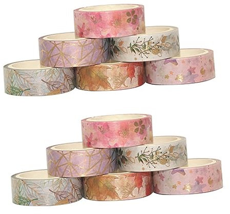 NUOBESTY Ästhetisches Washi-tape Deko-klebeband-set 12-teilig Klebebänder Im Japanischen Stil Für Karten Scrapbooking Büro- 500 Cm