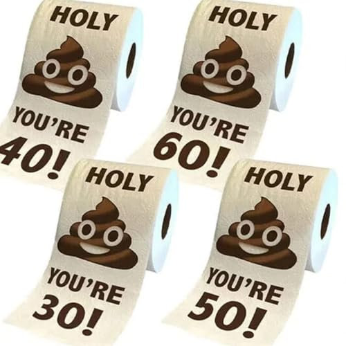 60th Birthday Gifts for Women Men, Funny Toilet Paper Happy Prank Toilet Roll, Gag Novelty Bday Present for Him, 60th Birthday Decorations for Friend, Bathroom Birthday Party, 3 Layers