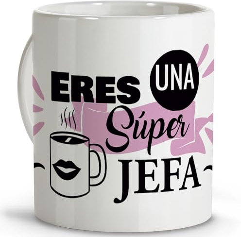 LolaPix Regalo jefa. Tazas originales para regalar. Regalos para jefes. Taza jefa. Taza cerámica 330 ml.
