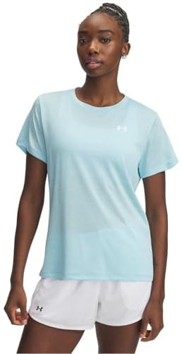 Under Armour Damen UA Tech™ Twist Kurzarm-Top, Stream/Weiß, XS