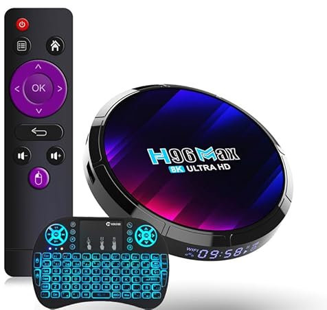 Android TV Box 13.0,H96 MAX Smart TV Box 4GB 64GB Rk3528 CPU Support 2.4G 5.8G Wifi Bluetooth 5.0 LAN 3D 4K/8K Video Player Google Mini PC Set Top TV Box,4GB+32GB