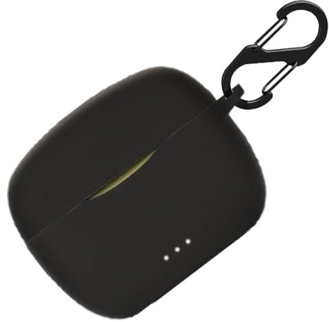 Silikon Hülle für JBL Tune 215 TWS Tasche, Stoßfeste Schutzhülle und Haut Protective Case Cover für JBL Tune 215TWS with Keychain (Schwarz)