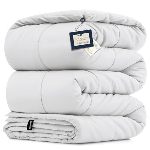 Adam Home Single Duvet 10.5 Tog All Season Comforter, Lightweight Skin Friendly Quilt, Down Alternative Ultra-Soft Plush Breathable Duvet Single