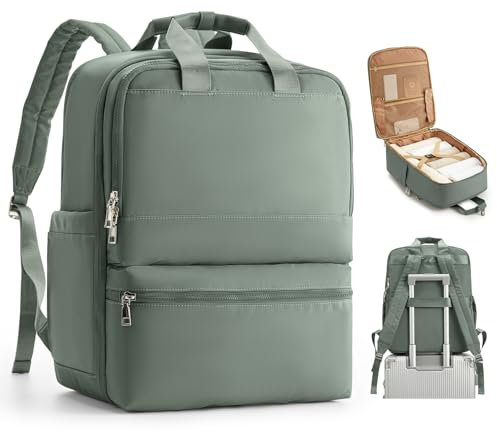 bergsalz Reiserucksack für Flugzeug Handgepäck Damen Groß Easyjet Handgepäck 45x36x20 ryanair Rucksack Handgepäck Flugzeug Rucksack Herren Damen Wasserdicht Grün