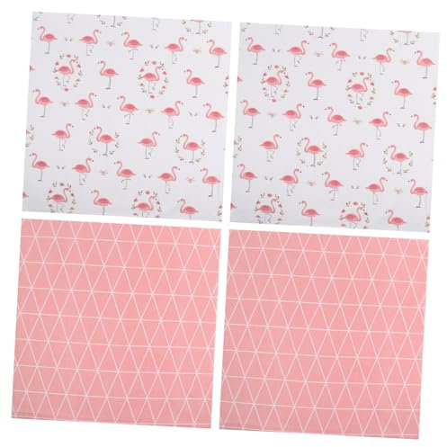 BELLIFFY 4stücke Cartoon Flamingo Druckstoff Für Patchwork Handgefertigte Stoffe Für Quilting Kissenbezüge Taschen Und Bastelprojekte