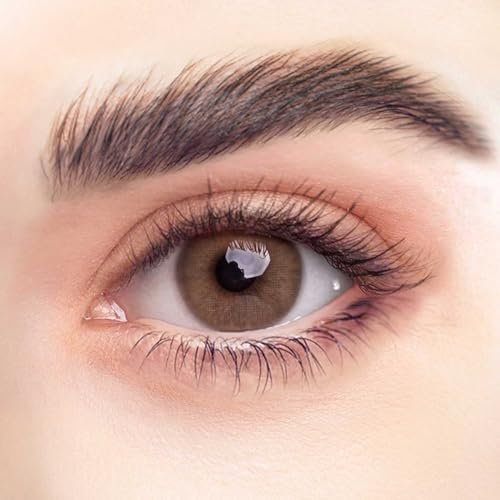 REHLEIN farbige Kontaktlinsen - HASELNUSS - 2 Stk. inkl. gratis Behälter - braune Kontaktlinsen - farbige Monatslinsen - natürliches Design - hohe Deckkraft (HASELNUSS, 1 Paar (2 Stück), 0.00)