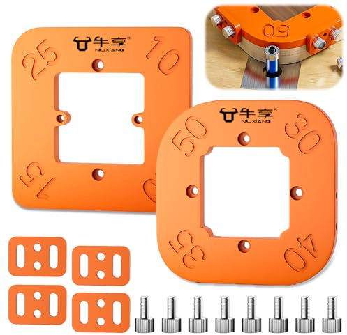 2 Stück Frässchlone Radius Schablonen Ecke, Vier-in-Eins-Positionierunwerkzeug für Holzbearbeitung R10 R15 R20 R25 R30 R35 R40 R50 für runde Ecken für die Holzbarbeitung Universelles Werkzeug DIY