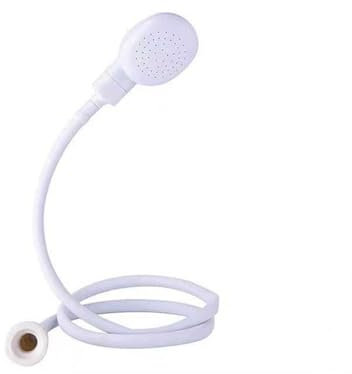 4m/13.12ft Portable Shower Tap Attachment for Bath Spray Sink Rubber Handheld Shower Head for Bath Taps with an Adjustable Stainless Steelworm Gear Hose Clamps