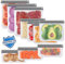 10 Sacchetti Freezer, Sacchetti Alimenti Richiudibili, Sacchetti Riutilizzabili Senza BPA per Verdure, Latte, Snack e Carne Grigio(3 Galloni 4 Panini 3 Snack)