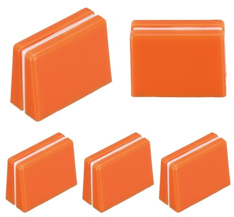 sourcing map Universal Fader Knobs, Orange Mixer Fader Caps Slider Potentiometer Replacement Plastic for DJ Controller Mixer Console, 5 Pack