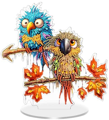 Diy Diamond Painting Tischdeko, Diamond Painting Stehend Kunst Set, Diamant Painting Aufsteller Vogel Deko Herbst Diamantmalerei Ornament, Tisch Dekoration Basteln Für Herbstdeko Erntedankfest (D)