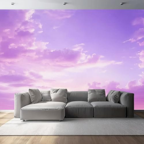 Carta Da Parati 200 x 140 cm Carta Da Parati Per Camera - Sogno Cielo Nuvole Progettazione del modello - Rosa Viola Da Letto Parete Non Tessuto Premium Stampa Decorazione Murale
