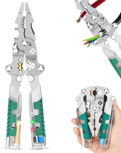 18-in-1 Wire Stripper & Multi-Tool Pliers, Foldable Electrician Tool with Screw Cutter, Wire Crimper, Stripper, and Tester – Compact All-in-One Hand for Home & Professional Use