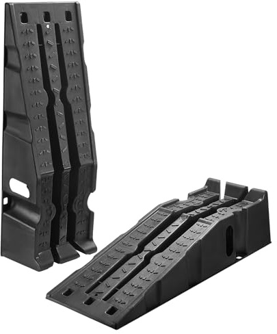 VEVOR Car Ramps, 2 PCS 16000 lbs GVW Capacity, 6.7 in Lift Height, Portable High Profile Car Service Ramps for Home Garage Maintenance and Oil Changes, Heavy Duty for Truck SUV Vehicle Repair, Black