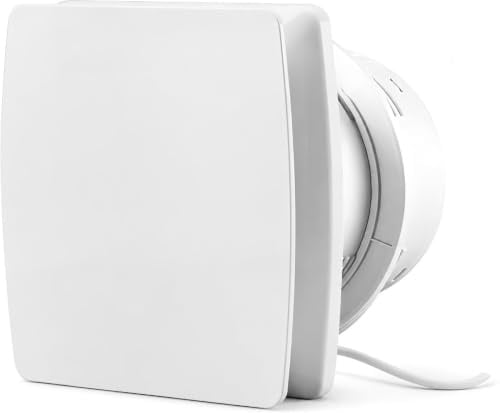 Frogetu Extractor de Baño 100mm, Extractor de Baño Silencioso 34 dB, Extractor de Aire con Válvula Antirretorno, 95m³/h Flujo Aire IPX4, para Baño Cocina Garaje Oficina